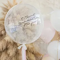 Большой шар Bubble с конфетти «Snowflake» 30″