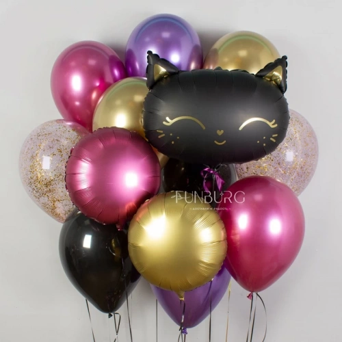 Набор шаров «Черный котёнок» фото 2