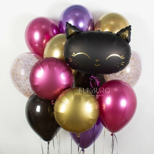 Набор шаров «Черный котёнок» фото 3