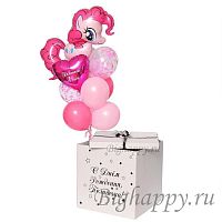 Коробка с шарами " Розовый пони "