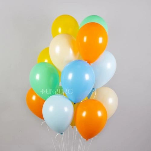 Гелиевые шары без рисунка «Ассорти Mini» 10″ (оранжевое небо) фото 2