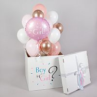 Большая коробка с мини-шариками «Boy or Girl?» (девочка)