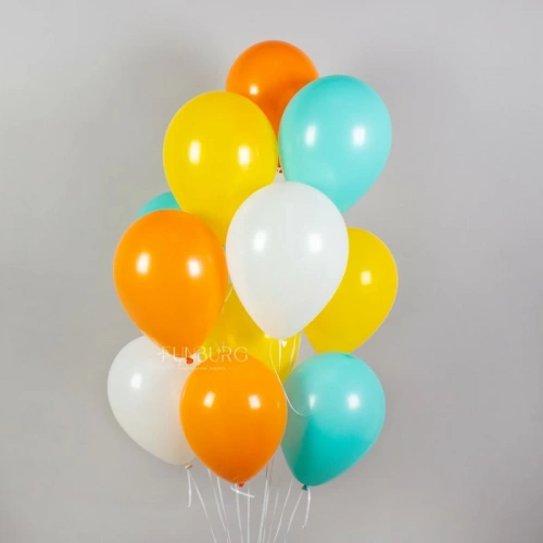 Гелиевые шары без рисунка «Ассорти Mini» 10″ (солнечные каникулы) фото 2