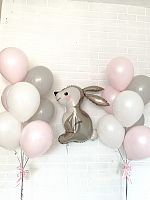 Воздушные шары с зайцем на годик девочке № 58 